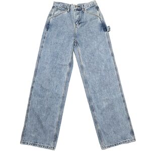 PRINCESS POLLY Alessandara Jeans Light Wash Denim High-Rise Straight Leg Size 2